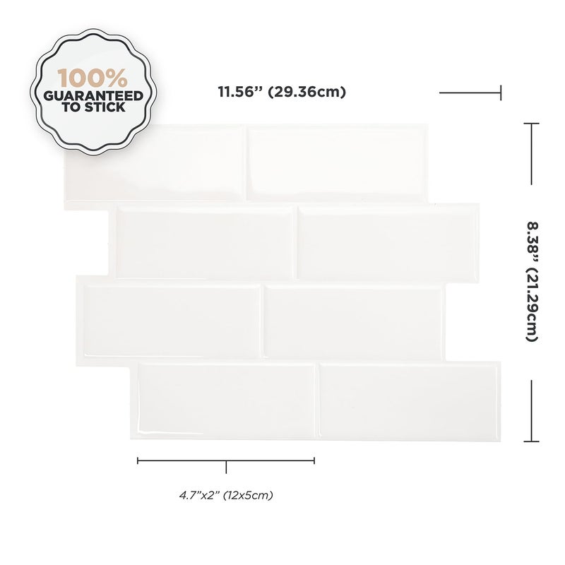 SMART TILES Peel and Stick Backsplash - 5 Sheets of 11.56"" x 8.38"" - 3D Adhesive Peel and Stick Tile Backsplash for Kitchen, Bathroom, Wall Tile - Image 4